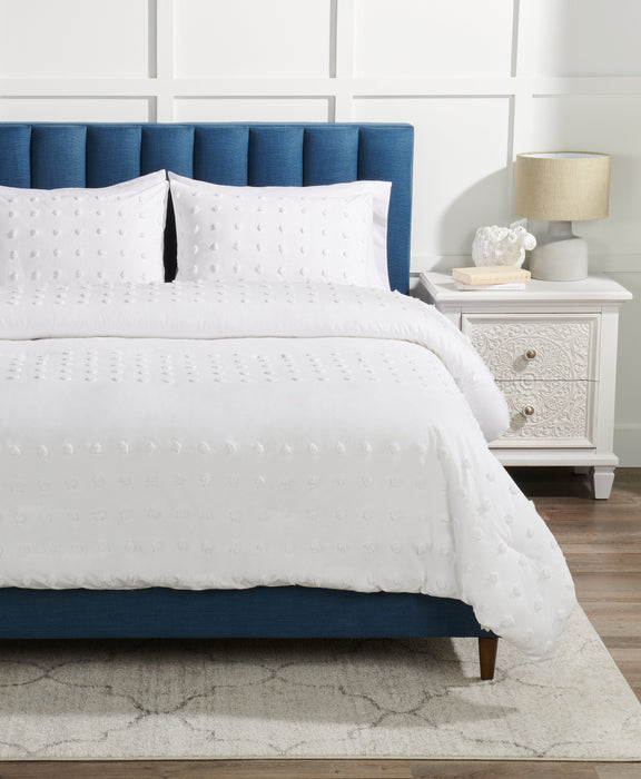 Rowan 3-Piece Queen Comforter Set - White