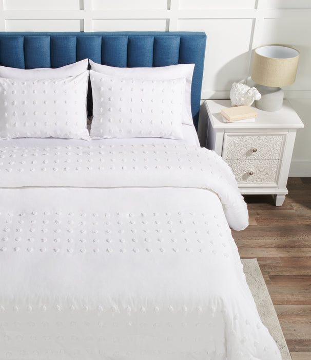 Rowan 3-Piece King Comforter Set - White 