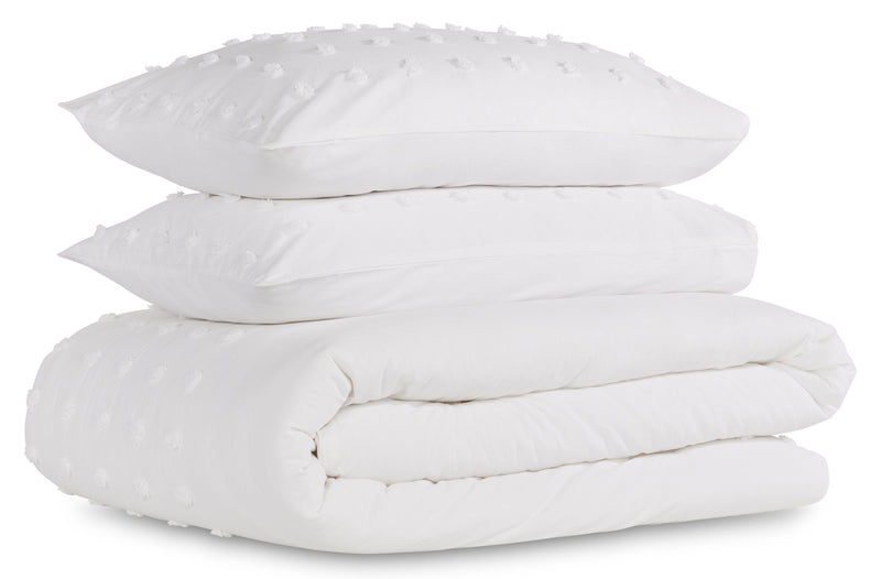 Rowan 3-Piece King Comforter Set - White 