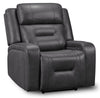Ryker 36.8\" Leather-Look Power Reclining Chair with Storage Arms and USB Port - Grey 