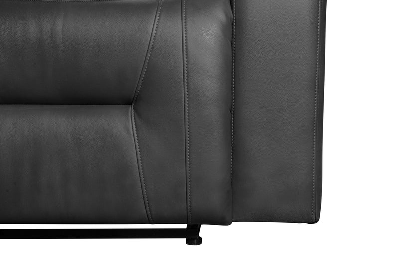 Ryker 36.8\" Leather-Look Power Reclining Chair with Storage Arms and USB Port - Grey 
