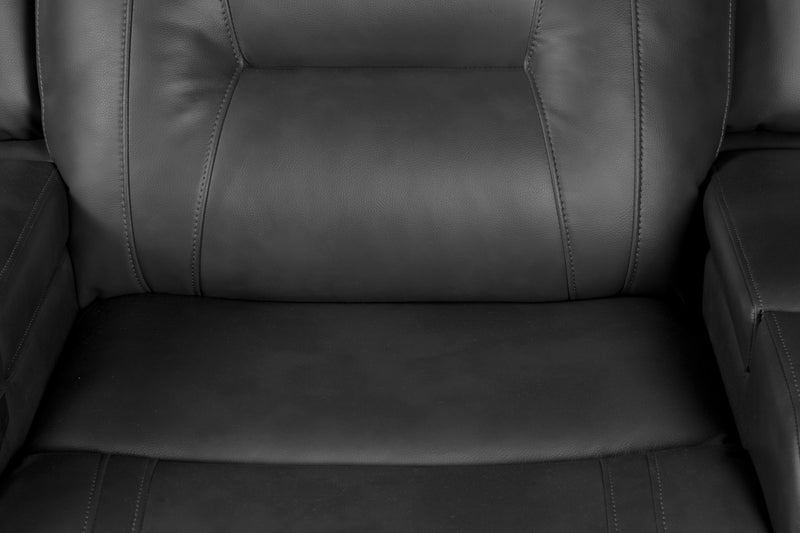 Ryker 36.8\" Leather-Look Power Reclining Chair with Storage Arms and USB Port - Grey 
