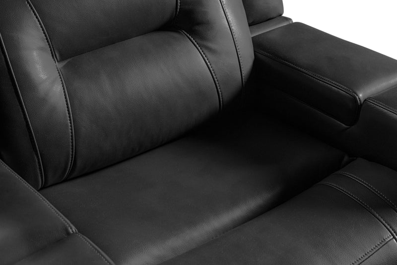 Ryker 36.8\" Leather-Look Power Reclining Chair with Storage Arms and USB Port - Grey 