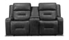 Ryker 72.24\" Leather-Look Power Reclining Loveseat with Storage Console and USB Ports - Grey 