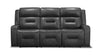 Ryker 82.5\" Leather-Look Power Reclining Sofa with Storage Arms and USB Ports - Grey 