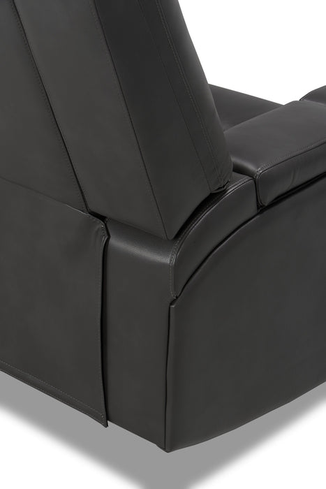 Ryker 72.24\" Leather-Look Reclining Loveseat with Storage Console - Grey 