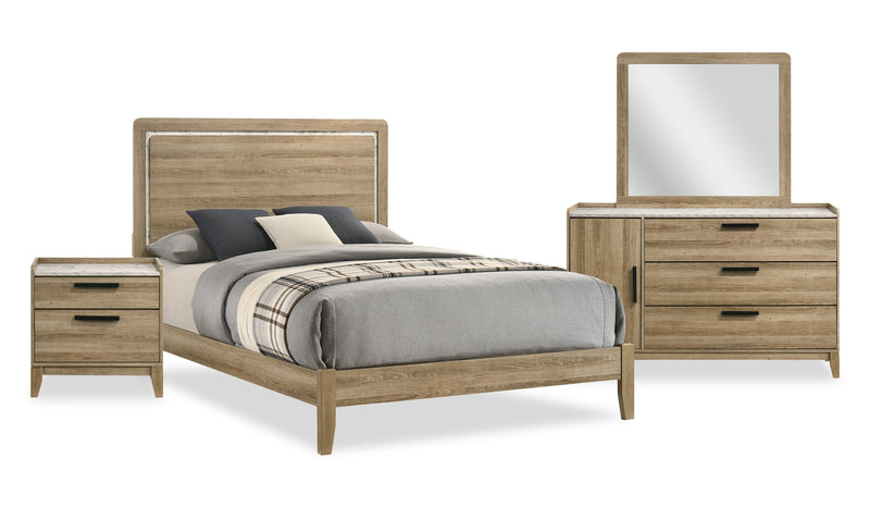 Sable 6-Piece Queen Bedroom Set - Light Brown