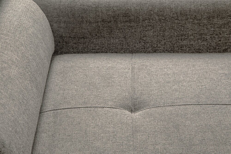 Savvy 3-Piece Linen-Look Fabric Sleeper Sectional with Two Storage Chaises and Adjustable Headrests - Grey 