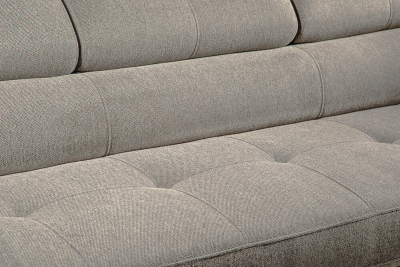 Savvy 3-Piece Linen-Look Fabric Sleeper Sectional with Two Storage Chaises and Adjustable Headrests - Grey 