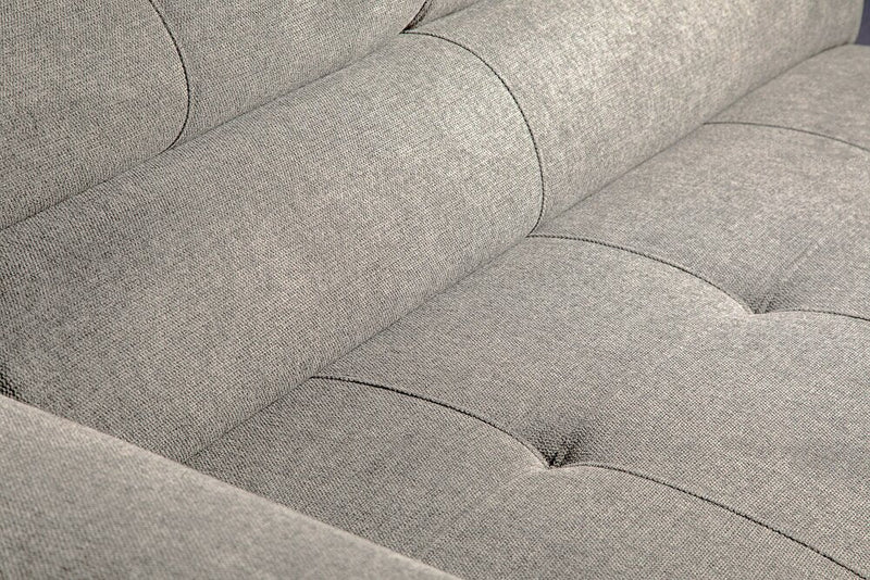 Savvy 3-Piece Linen-Look Fabric Sleeper Sectional with Two Storage Chaises and Adjustable Headrests - Grey 