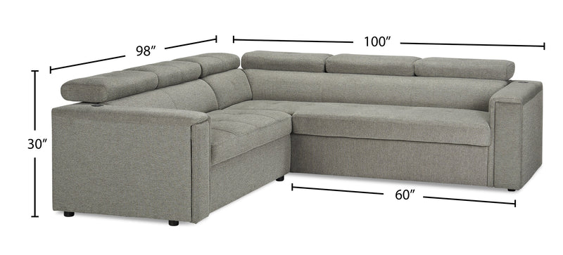 Savvy 2-Piece Right-Facing Linen-Look Sectional