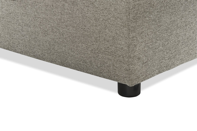 Savvy 2-Piece Linen-Look Fabric Left-Hand Sectional - Grey 