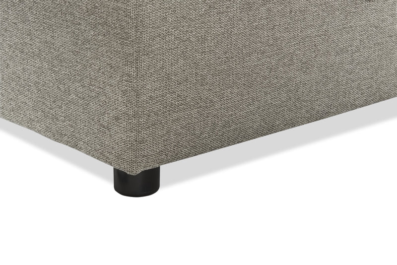 Savvy 2-Piece Right-Facing Linen-Look Fabric Sleeper Sectional with Storage Chaise and Adjustable Headrests - Grey 