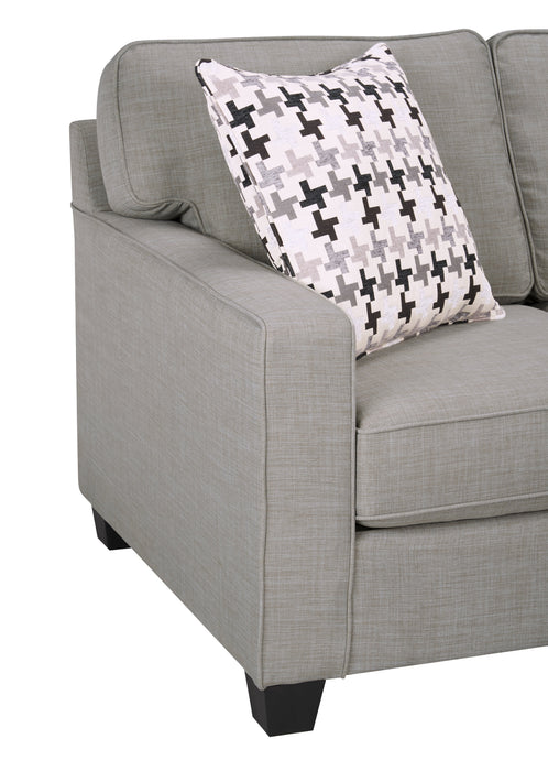 Sawyer 2-Piece Linen-Look Fabric Sectional - Light Grey