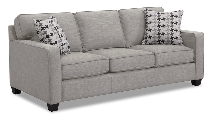 Sawyer Linen-Look Fabric Sofa - Light Grey