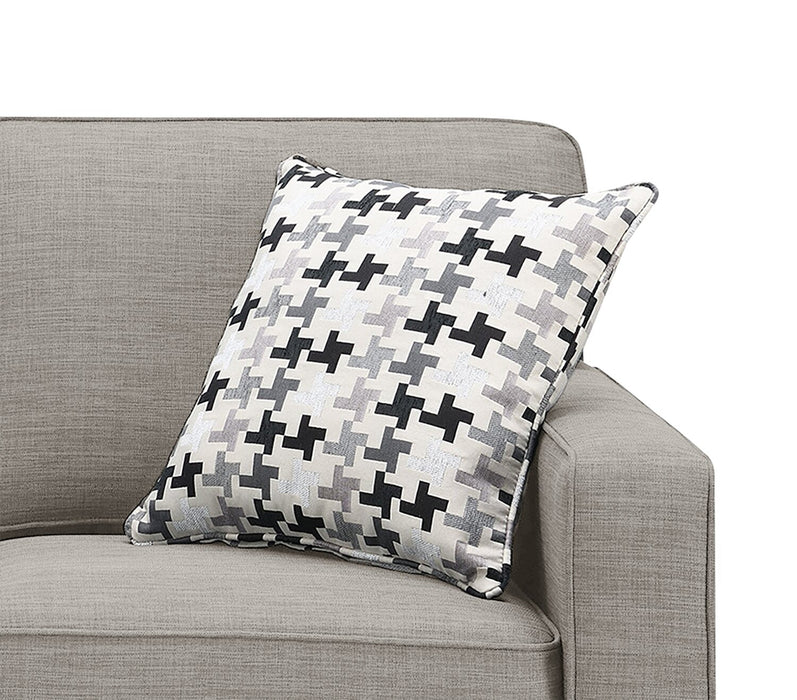 Sawyer Linen-Look Fabric Sofa - Light Grey