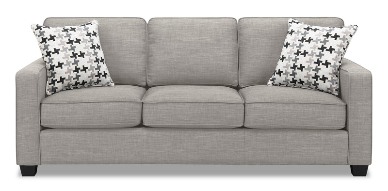 Sawyer Linen-Look Fabric Sofa - Light Grey