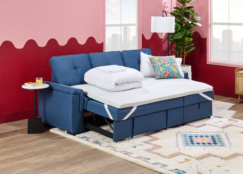 Small Memory Foam Sofa Bed Topper with Removable Zippered Cover