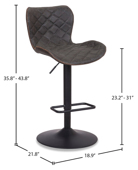 Seth Adjustable Bar Stool - Grey