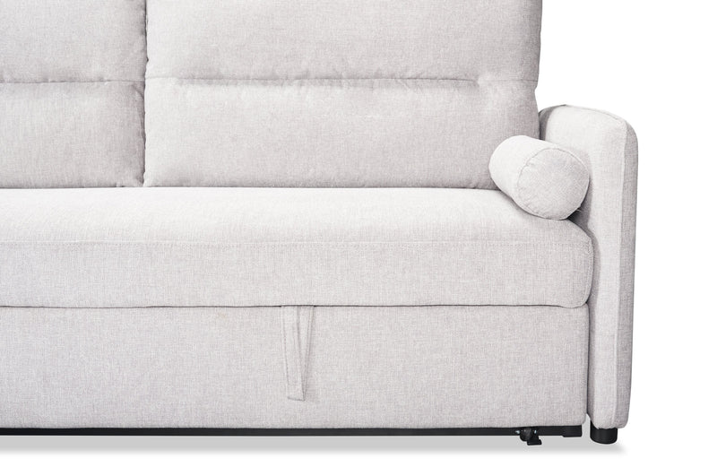 Shadow 82.5\" Linen-Look Fabric Sleeper Sofa with Storage and Two Armrest Pillows - Grey