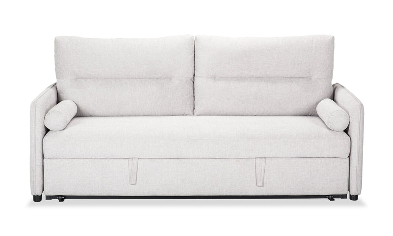 Shadow 82.5\" Linen-Look Fabric Sleeper Sofa with Storage and Two Armrest Pillows - Grey