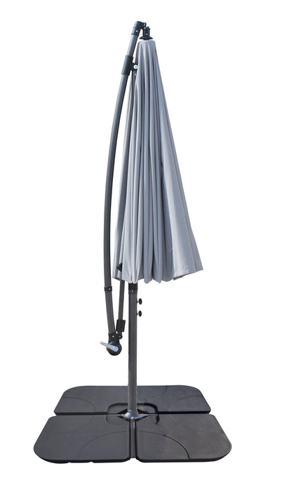 Shanghai Patio Umbrella with 4-Piece Base - Grey