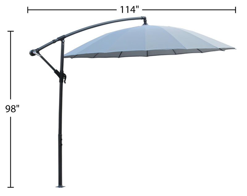 Shanghai Patio Umbrella with 4-Piece Base - Grey