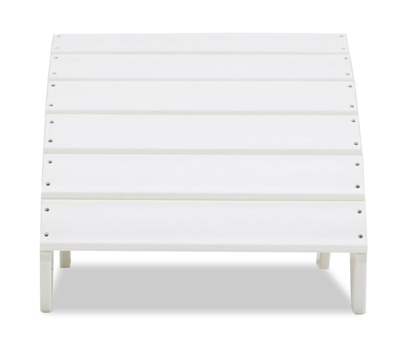 Bask Outdoor Patio Ottoman - High Density Plastic, UV & Weather Resistant - White 