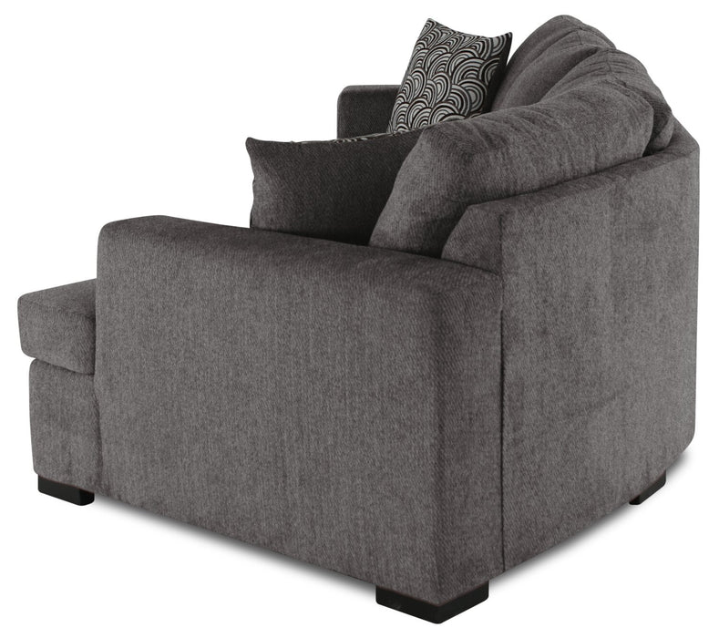 Legend 2-Piece Right-Facing Chenille Cuddler Sectional - Pewter