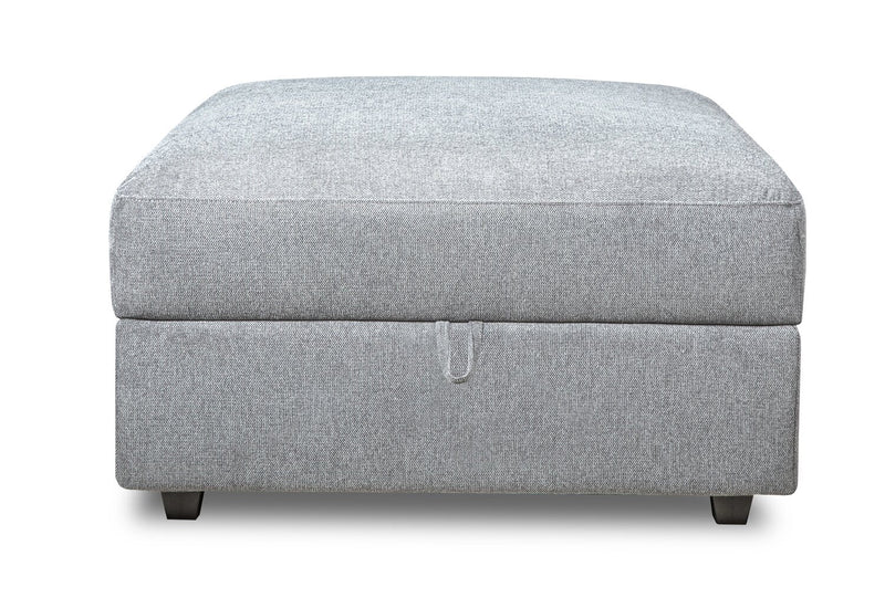 Scott Living Evolve Modular 39.5\" Linen-Look Fabric Storage Ottoman with Feather Down Cushion - Grey 