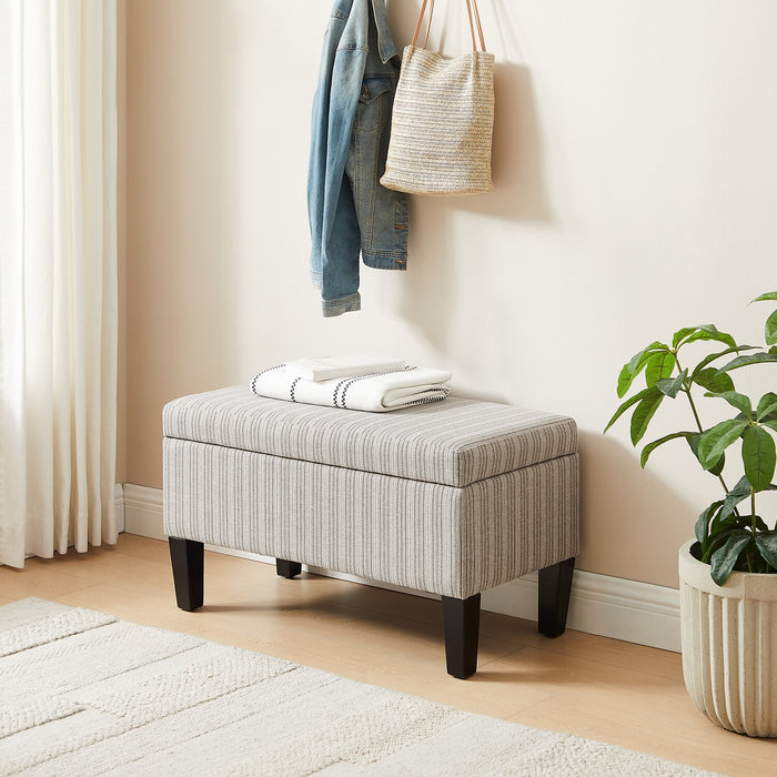 Calgary Rectangular Storage Ottoman - Grey