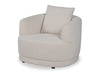 Moon 35.8\" Fabric Curved Chair with Accent Pillow - Wooly Almond White 