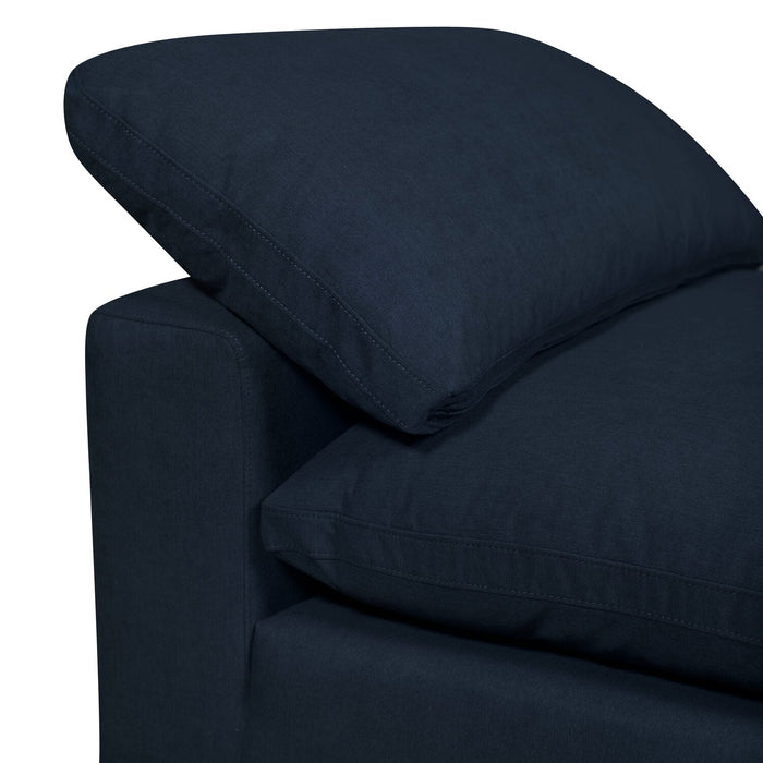 Eclipse Modular 43\" Linen-Look Fabric Corner Chair with Reversible Feather Down Cushions - Navy Blue 