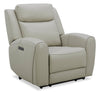 Reign 41.25\" Deltona Moonshine Taupe Top-Grain Genuine Leather Power Reclining Chair with USB Port
