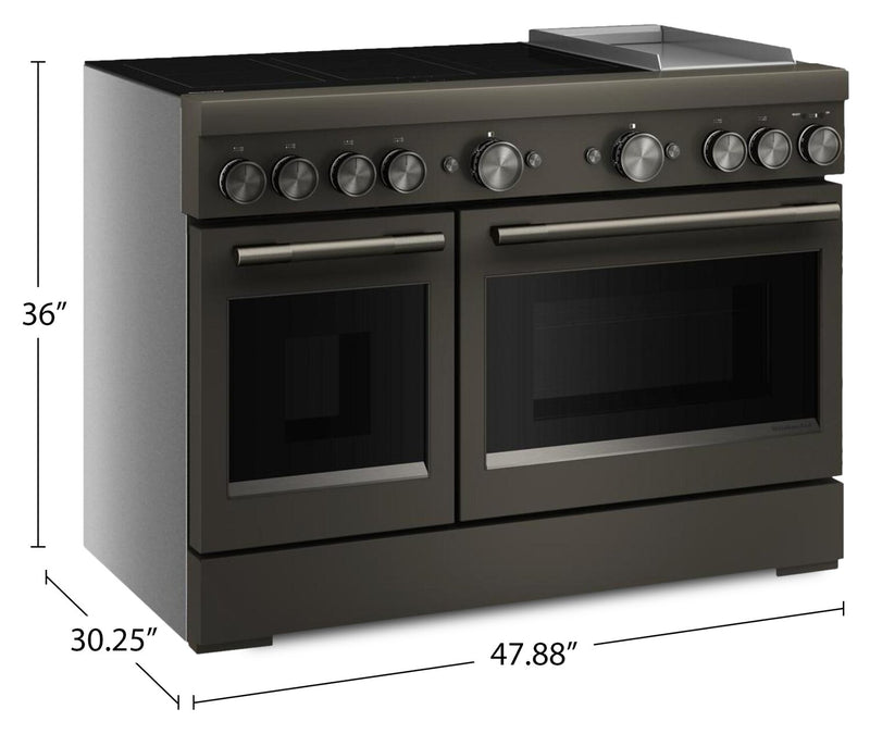 KitchenAid 6.3 Cu. Ft. Induction Freestanding Range with Griddle – Black Ore - KFID948SBE