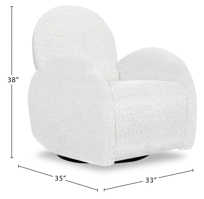 Shay 33\" River Rock Beige Chenille Fabric Swivel Glider Reclining Accent Chair