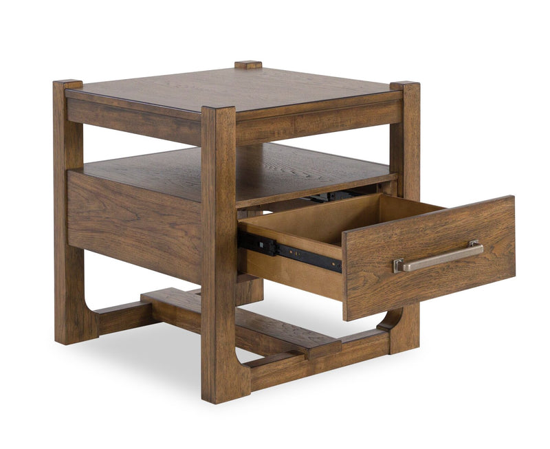 Gideon 24” Solid Wood Country-Style End Table - Brown