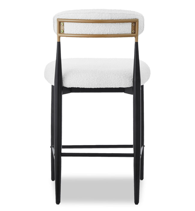 Capri Boucle Fabric Counter Stool - White