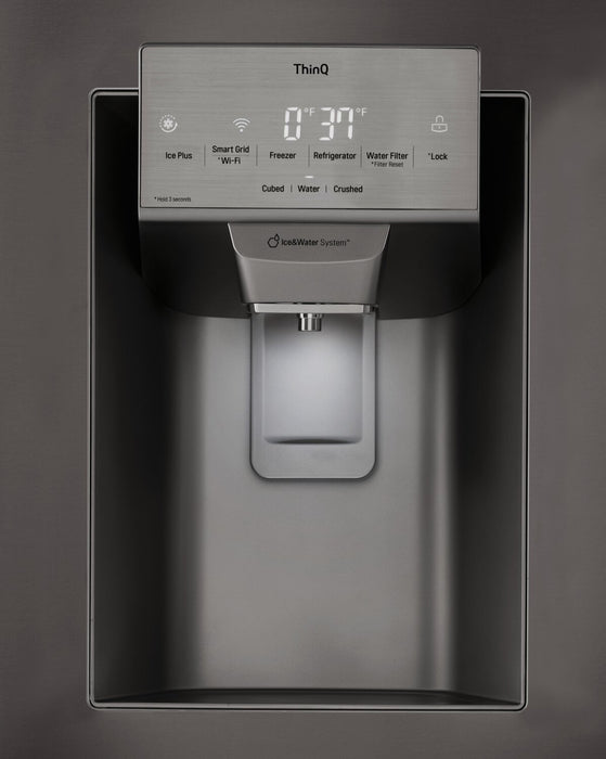 LG 36\" 28 Cu. Ft. French-Door Refrigerator - Smudge Proof Black Stainless Steel - LRFS28XBD 