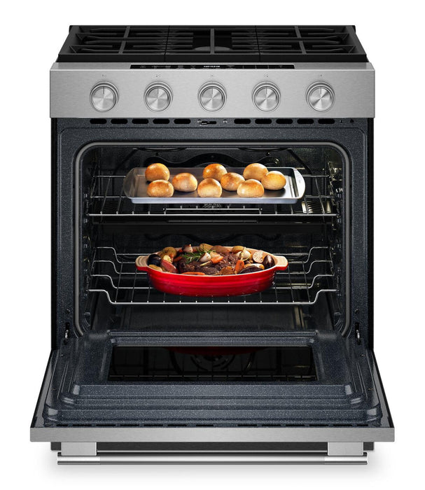 KitchenAid 30\" 5.0 Cu. Ft. Slide-in Gas Range - Fingerprint Resistant Stainless Steel - KSGS530SPS