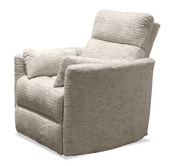 Remi 38\" Fabric Swivel Glider Reclining Chair – White