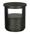 Eldon 22” Modern Round Solid Wood End Table with Storage - Coffee Bean