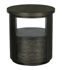 Eldon 22” Modern Round Solid Wood End Table with Storage - Coffee Bean