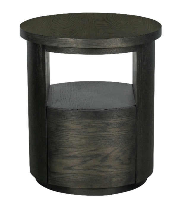 Eldon 22” Modern Round Solid Wood End Table with Storage - Coffee Bean