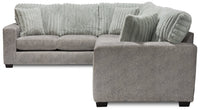 Made in Canada Koda 2-Piece Left-Facing Chenille Fabric Sectional with Reversible Cushions - Plush Paloma Grey 