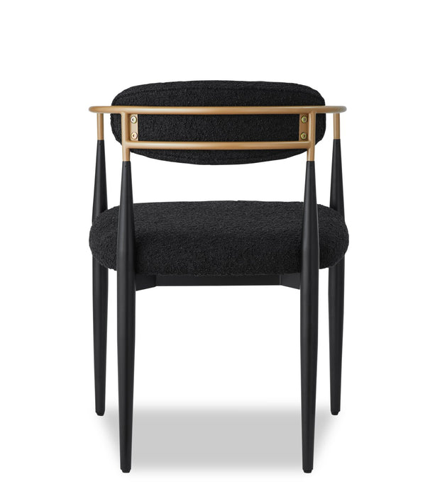 Capri Boucle Fabric Accent Dining Chair - Black