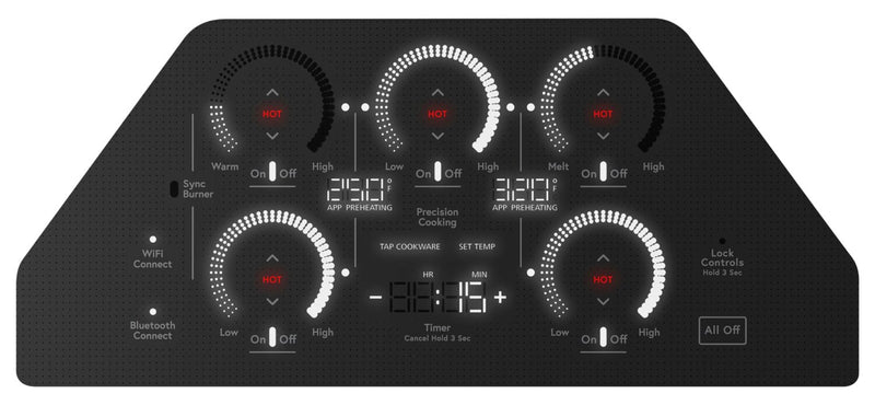 Cafe 36\" 5-Element Electric Cooktop - Black - CHP90361TBB 
