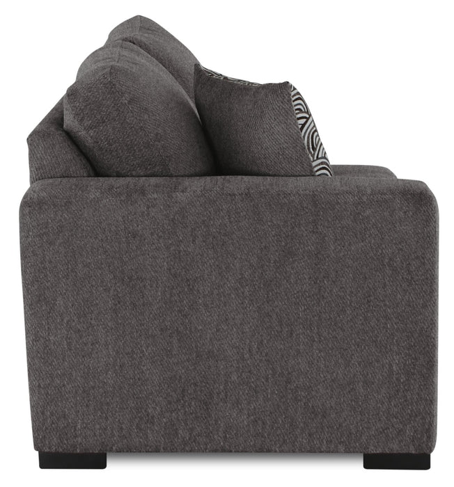 Legend 2-Piece Right-Facing Chenille Cuddler Sectional - Pewter
