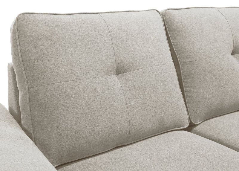 Eden 2-Piece Reversible Fabric Sleeper Sectional with Storage Chaise and Removable Back Cushions - Taupe