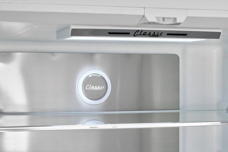 Classic Retro by Unique 36\" 21.4 Cu. Ft. Counter-Depth Refrigerator - Marshmallow White - UGP-595L W AC